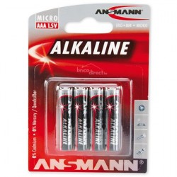 Pack 4 piles alcalines AAA ANSMANN