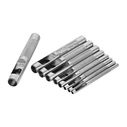 Set De 6 Poinçons Ronds Pour Cuir Et Tissu - Acier De Qualité - Différents Diamètres - Pour Ceintures, Bracelets, Sacs - 4