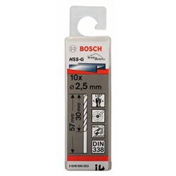 Jeu de 10 Mèches Métaux 2.5mm HSS-G BOSCH