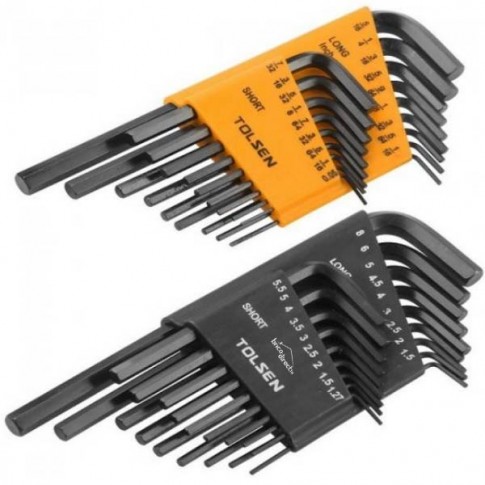Jeu de 36 clés mâles HEX métriques et pouces TOLSEN