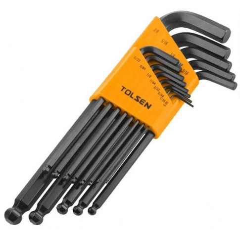 Jeu de 13 clés mâles HEX longues en pouces TOLSEN