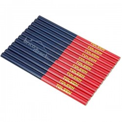 12 Crayons de Charpentier bi-couleur TOLSEN