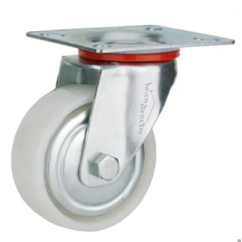 Roue pivotante blanches en PA à platine Ø100mm
