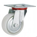 Roue pivotante blanches en PA à platine Ø100mm