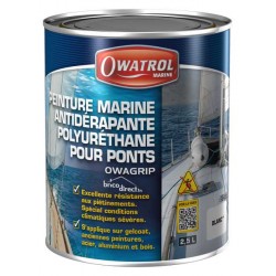 Peinture Anti-dérapante marine 2,5L Blanc OWATROL OWAGRIP