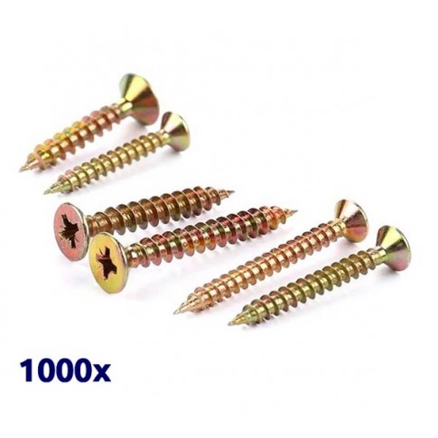 Pack de 1500 vis agglo jaunes 4x40
