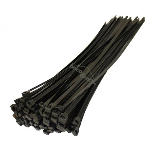 Pack 100 Attaches en plastique noir 400mm