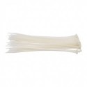 Pack 100 Attaches serre-câbles blancs en plastique 4/200mm