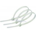 Pack 100 Attaches serre-câbles blancs en plastique 100mm