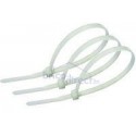 Pack 100 Attaches serre-câbles blancs en plastique 8/450mm