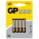 Pack 4 piles Zinc-carbone AAA GP SUPERCELL