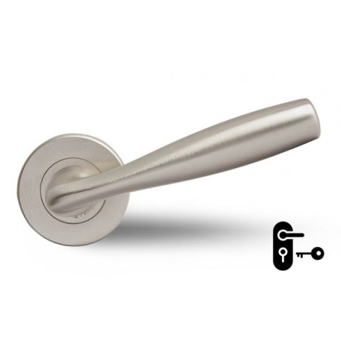 Poignée de porte SHARK Satiné/Nickelé Petit-Trou SICURO