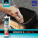 Mastic-Colle réfractaire températures extrêmes 1250°c BISON