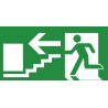 Pictogramme SORTIE DE SECOURS ESCALIER A GAUCHE 292x139mm TOROZER