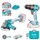 Pack Visseuse et Meuleuse 20V double batteries avec autres accessoires TOTAL