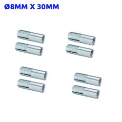 Pack de 8 Chevilles métalliques à frapper Ø8mm x 30mm