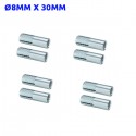 Pack de 8 Chevilles métalliques à frapper Ø8mm x 30mm