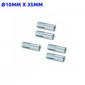 Pack de 5 Chevilles métalliques à frapper Ø10mm x 35mm