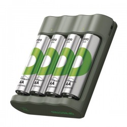 Chargeur pour 4 Piles AAA et AA avec 4 piles Rechargeables AA 2100mAh GP