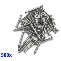 Pack de 500 vis parker à bois Argent 3x16