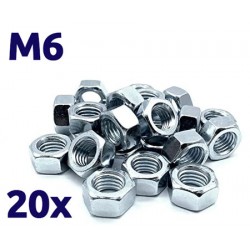 Pack de 20 écrous galvanisés M6 TOROZER