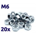 Pack de 20 écrous galvanisés M6 TOROZER