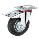 Roue pivotante à platine à frein en caoutchouc Ø160mm