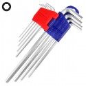 Jeu de 9 clés mâles HEX longues EMTOP