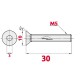 Pack de 10 vis fraisées à tête creuse HEX fraisée M5x30 en INOX TOROZER