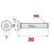 Pack de 10 vis à tête creuse HEX fraisée M6x30 en INOX TOROZER