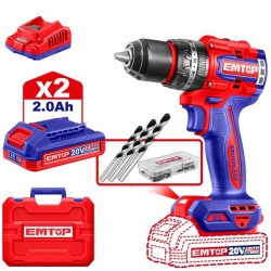 Perceuse-Visseuse à percussion double batteries 20V 66Nm EMTOP