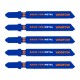 Pack de 5 lames de scie sauteuse fléxibles spécial Métal WADFOW