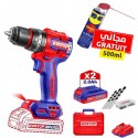 Perceuse-Visseuse à percussion double batteries 20V 66Nm EMTOP