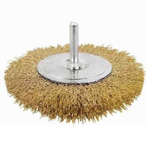 Brosse métallique en disque 100mm pour perceuse WADFOW