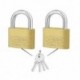 Pack de 2 Cadenas en laiton 20mm même clés WADFOW WPDT422