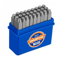 Jeu de 27 poinçons lettres en acier 6mm WADFOW