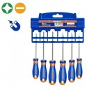 Jeu de 6 tournevis magnétisés à manche TPR WADFOW WSS1206