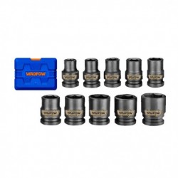 Jeu de 10 douilles à choc courtes 1/2'' de 10-24mm WADFOW