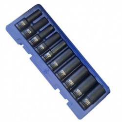 Jeu de 10 douilles à choc longues 1/2'' de 10-24mm WADFOW