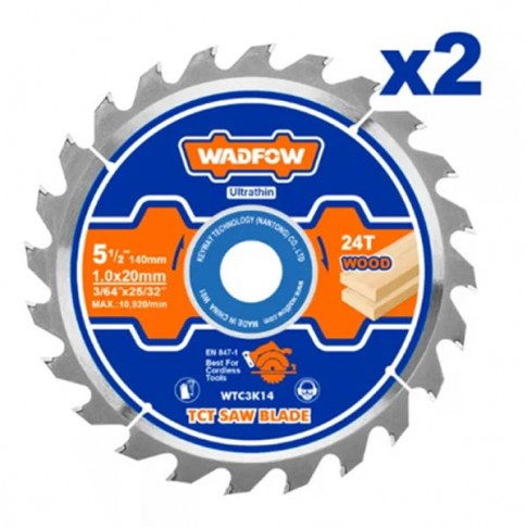 Jeu de 2 Disques pour scies 140mm pour bois WADFOW