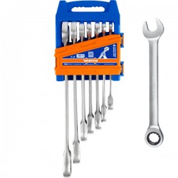 Jeu de 7 Clés mixtes à cliquet 8-19mm en Cr-V WADFOW