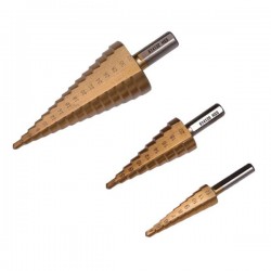 Jeu de 3 fraises HSS à étages Ø4mm à Ø32mm WADFOW