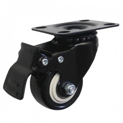 Roue pivotante en PVC Ø50mm à platine et à frein
