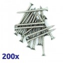 Pack de 200 vis parker à bois argent 5x70