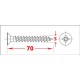 Pack de 200 vis parker à bois argent 5x70