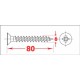 Pack de 200 vis parker à bois jaune 6x80