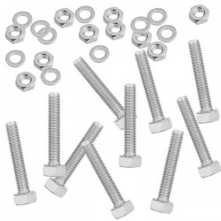 Pack de 10 boulons galvanisés M8x40 avec rondelles et écrous