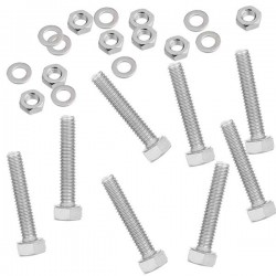 Pack de 8 boulons galvanisés M10x40 avec rondelles et écrous