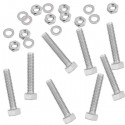 Pack de 8 boulons galvanisés M10x40 avec rondelles et écrous