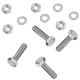Pack de 4 boulons galvanisés M12x50 avec rondelles et écrous